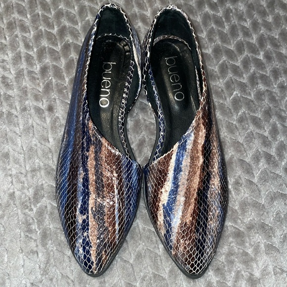 Bueno Brandi Half D'orsay Flats. Leather.  Size 37/6.5-7.  Multicolor - Picture 1 of 9